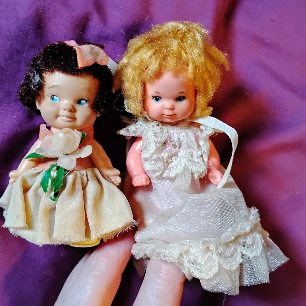 2 Vintage Mini Dolls - Mattel Rosebud & Chantal Club